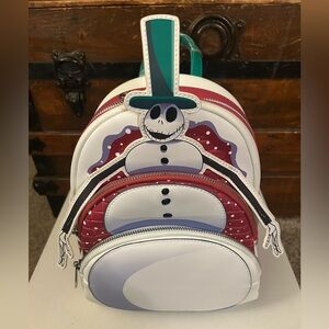 Loungefly Nightmare Before Christmas Jack Skellington Snowman Backpack - NWT